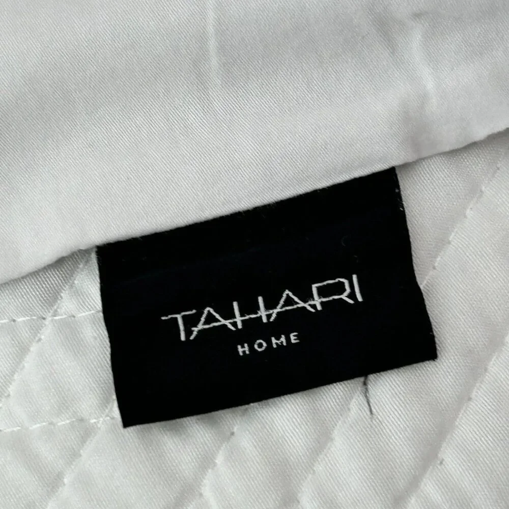 Tahari Home Queen Duvet Cover Set - 100% Cotton Grey and White Floral (3-Piece)